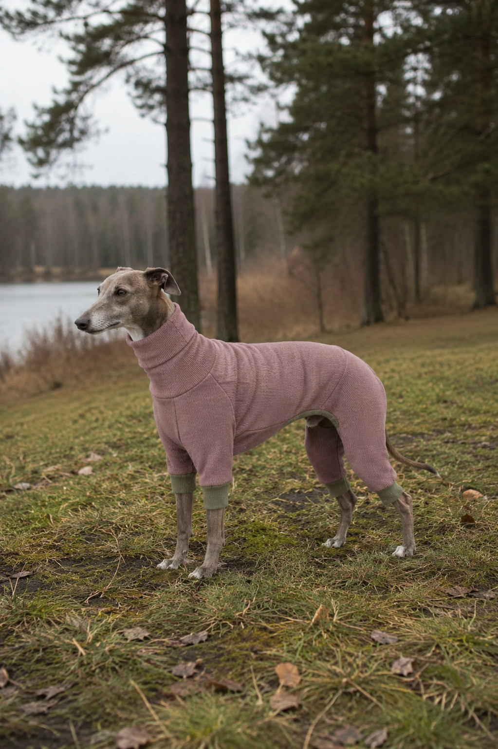 Warm Fleece Dog Jacket for Greyhounds & Whippets