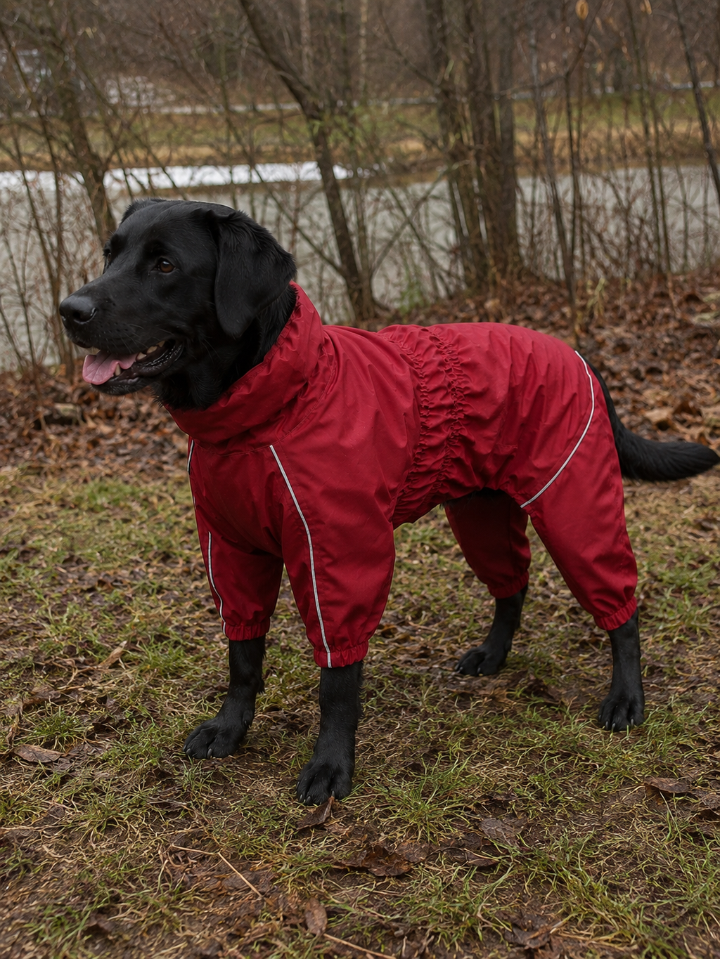 Waterproof Dog Raincoat Jumpsuit with Hood