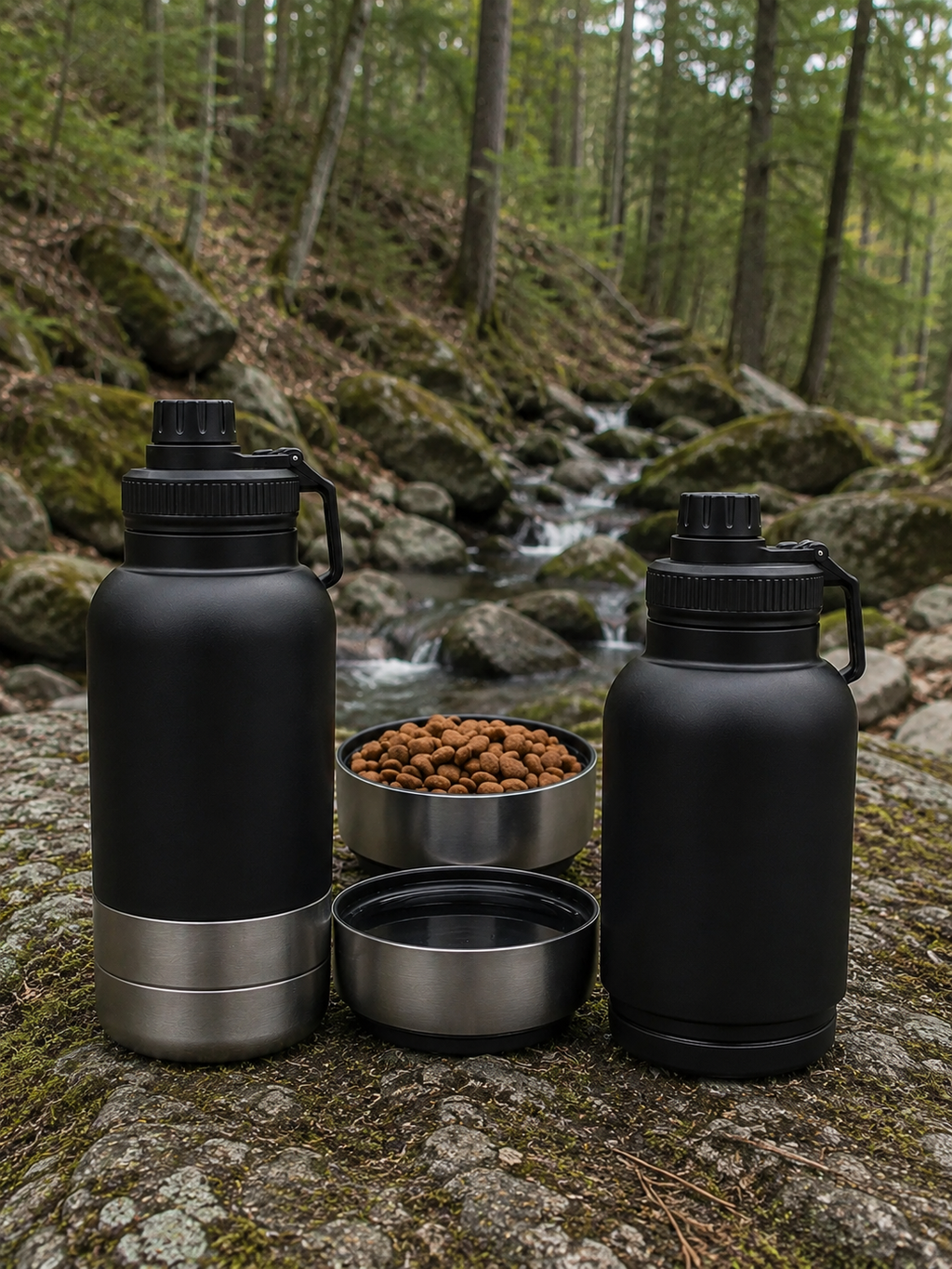 32oz Stainless Steel Detachable Portable Dog Water Bottle 3 in 1