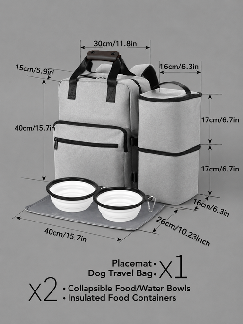 4 Set Dog Travel Bag Multi-Function Pet Organiser backpack